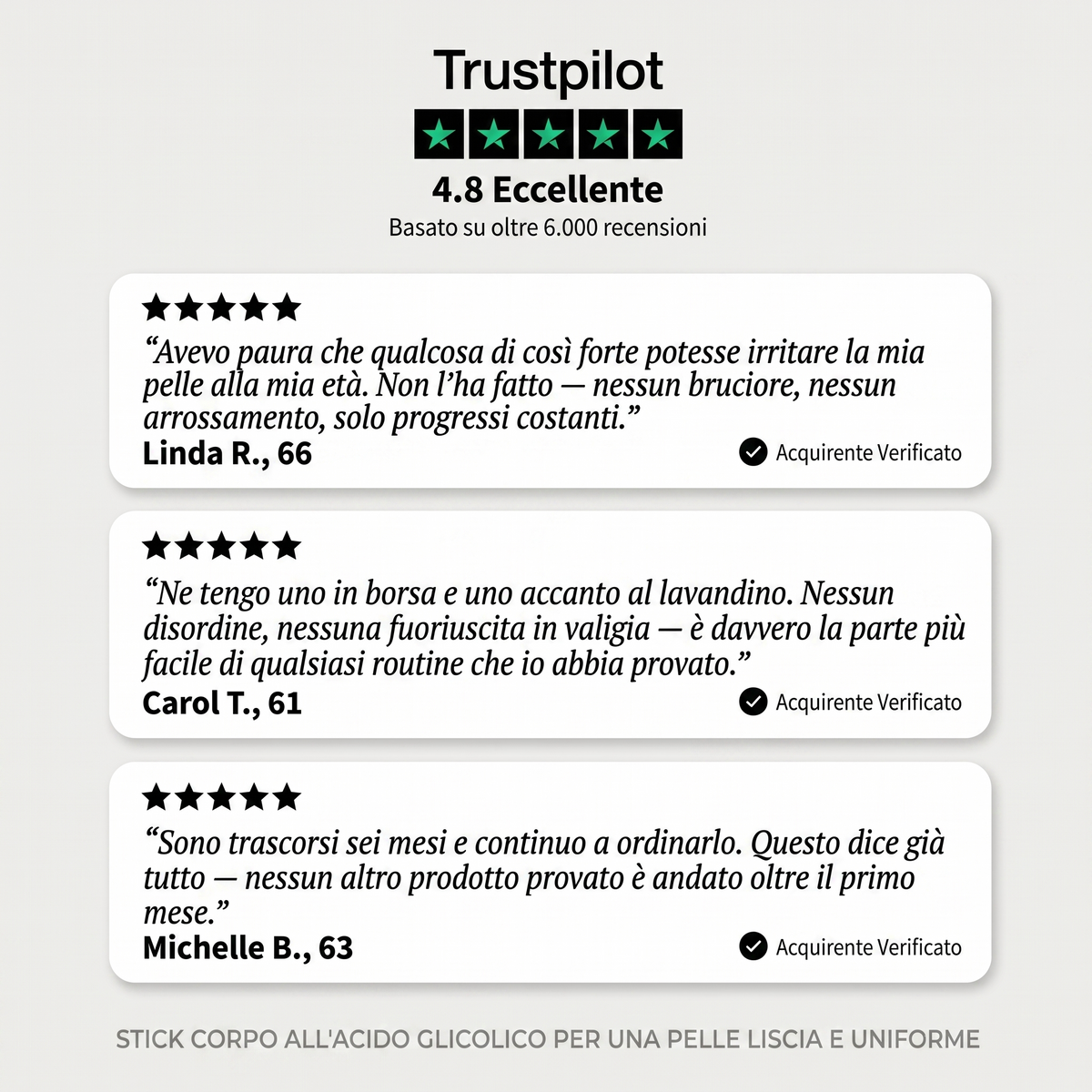 Stick corpo levigante e uniformante al glicolico
