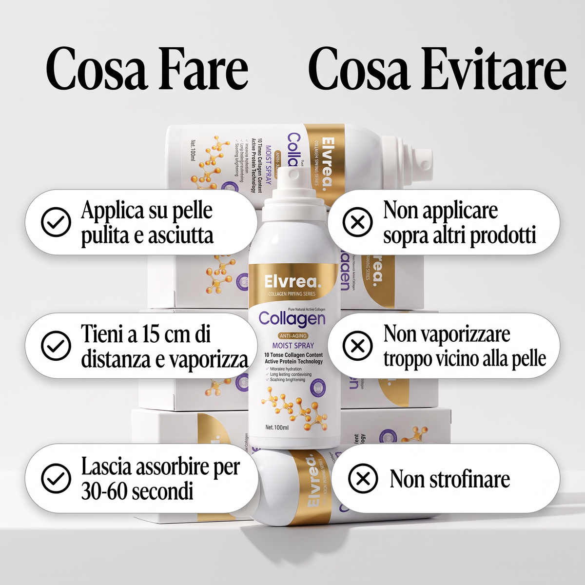 Spray rassodante al collagene