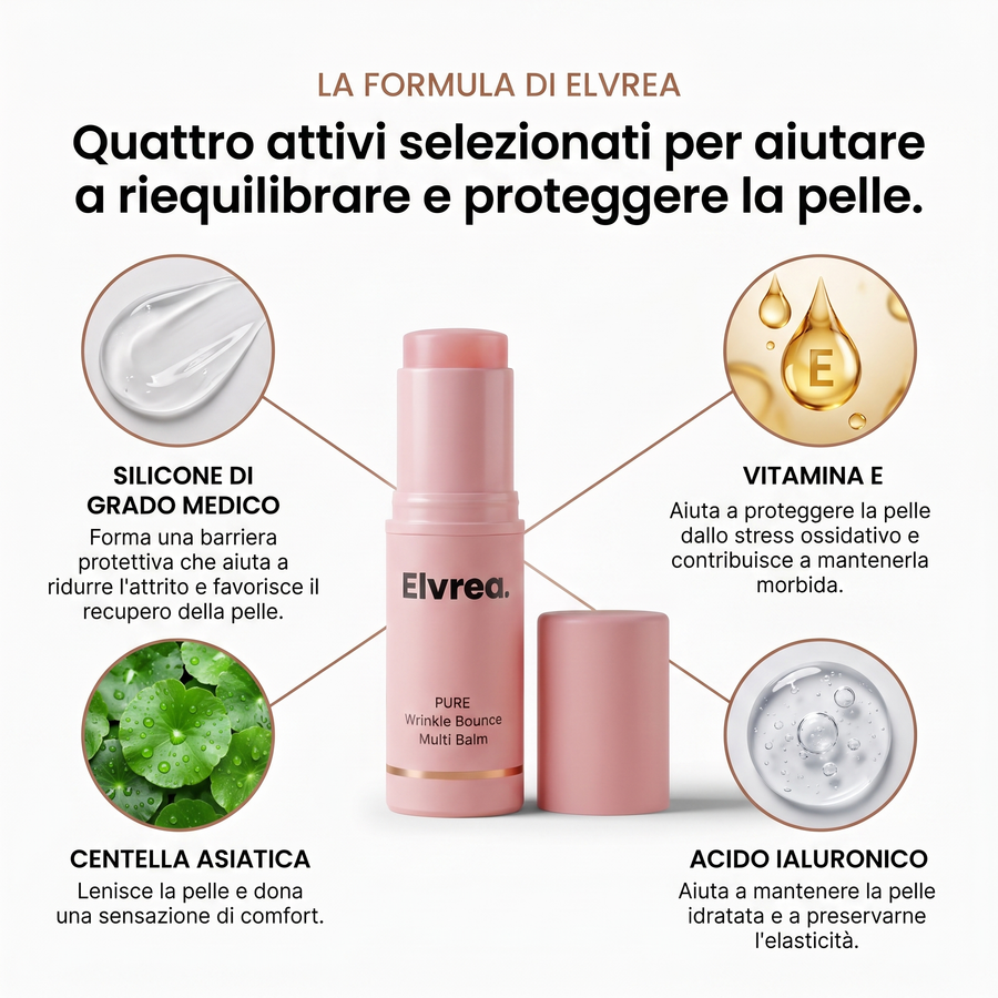 Elvrea Stick: 4 attivi pensati per un tessuto che deve ricostruirsi, non per una pelle che deve calmarsi